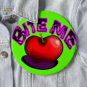 Apple BITE ME Nostalgische Retro 90s Speld Ronde Button 6,0 Cm