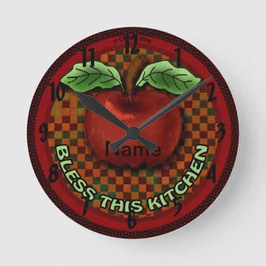 Apple Bless Deze keuken Ronde Klok (Voorkant)