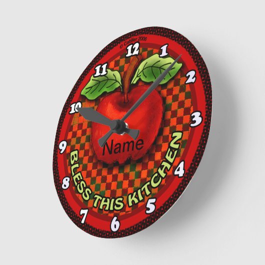 Apple Bless This Kitchen klok (Hoek)