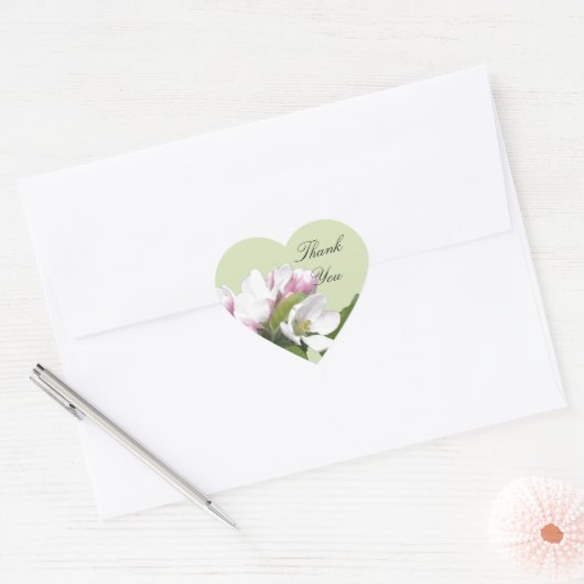 Apple bloemen bedankt sticker. hart sticker (Envelop)