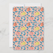 Apple Bloemen Koraal Roze Marine Huwelijksuitnodig Kaart (Achterkant)