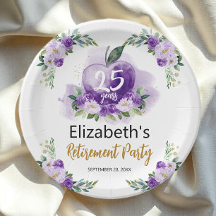 Apple Bloemen Leraar Pensioen Partij Papieren Bordje