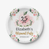 Apple Bloemen Leraar Pensioen Partij Papieren Bordje (Voorkant)