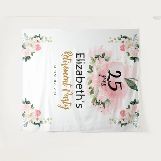 Apple Bloemen Leraar Pensioen Party Achtergrond Wandkleed (Voorkant (horizontaal))