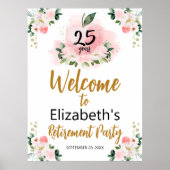 Apple Bloemen Leraar Pensioen Party Welkomstbord Poster (Voorkant)