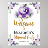 Apple Bloemen Leraar Pensioen Party Welkomstbord Poster (Voorkant)