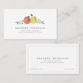 Apple Bloemen Wit Eenvoudige Leraar Visitekaartje (Voorkant / Achterkant)