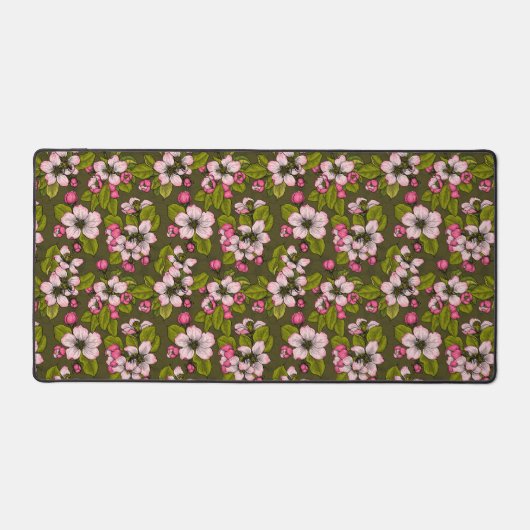 Apple-bloesem op donkergroen bureaumat (Voorkant)