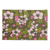 Apple-bloesem op donkergroen kussensloop (Achterkant-Links)