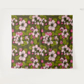 Apple-bloesem op donkergroen wandkleed (Voorkant (horizontaal))