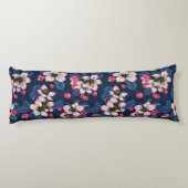 Apple bloesem op een donkerblauw lichaamskussen (Achterkant)