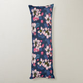 Apple bloesem op een donkerblauw lichaamskussen (Achterkant (Verticaal))