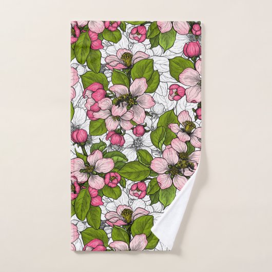 Apple-bloesem op wit bad handdoek (Handdoek)