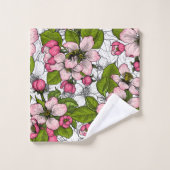 Apple-bloesem op wit bad handdoek (Wasdoekje)