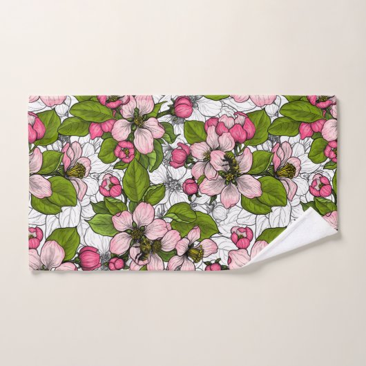 Apple-bloesem op wit bad handdoek (Handdoek)