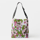 Apple-bloesem op wit crossbody tas (Achterkant)