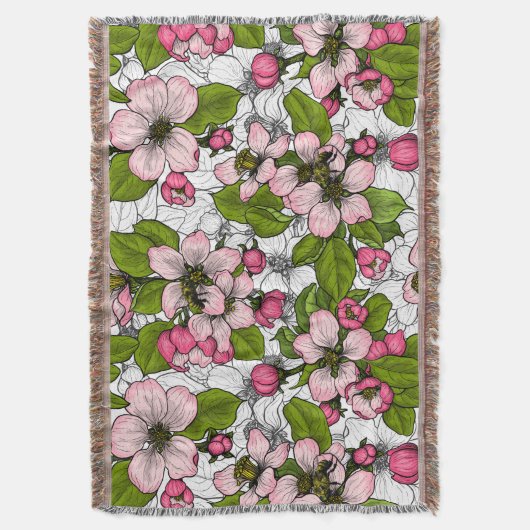 Apple-bloesem op wit deken (Voorkant Verticaal)