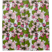 Apple-bloesem op wit douchegordijn (Voorkant)