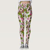 Apple-bloesem op wit leggings (Voorkant)