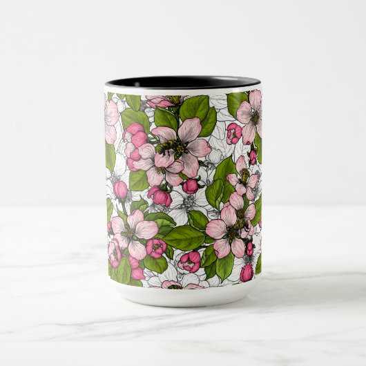 Apple-bloesem op wit mok (Midden)