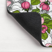 Apple-bloesem op wit muismat (Hoek)