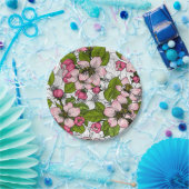 Apple-bloesem op wit papieren bordje (Feest)