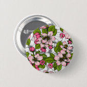 Apple-bloesem op wit ronde button 5,7 cm (Voorkant /achterkant)