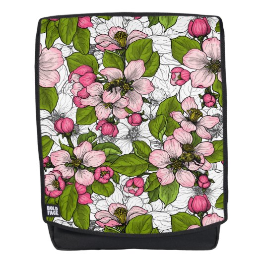 Apple-bloesem op wit rugtassen (Voorkant)