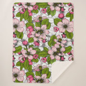 Apple-bloesem op wit sherpa deken (Voorkant)