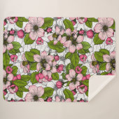 Apple-bloesem op wit sherpa deken (Voorkant (horizontaal))