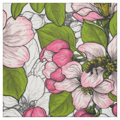 Apple-bloesem op wit stof (Swatch)