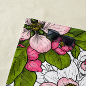 Apple-bloesem op wit strandlaken (In situ)