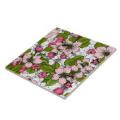 Apple-bloesem op wit tegeltje (Zijkant)