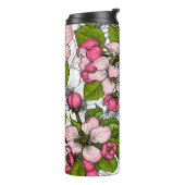 Apple-bloesem op wit thermosbeker (Gedraaid links)