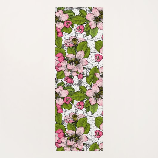 Apple-bloesem op wit yogamat (Achterkant)