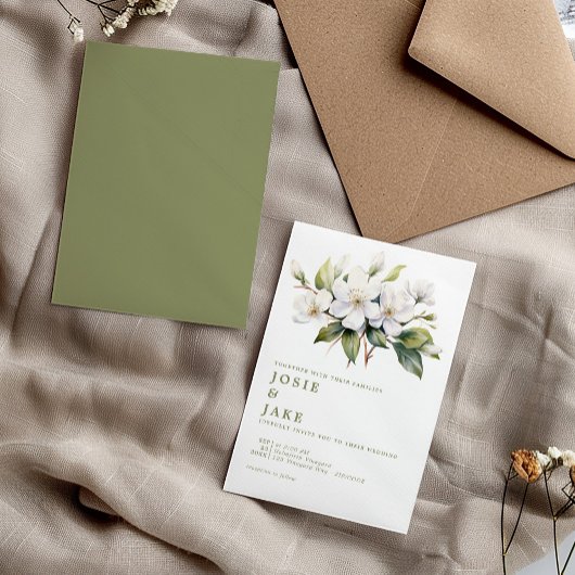 Apple bloesems witte bloemen illustratie bruiloft kaart