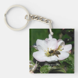 Apple Blossom & Bee Macro Photo | Acrylic Keychain