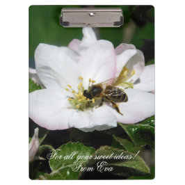 Apple Blossom & Bee Macro Photo | Custom Clipboard Klembord