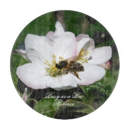 Apple Blossom & Bee Macro Photo | Cutting Board Snijplank