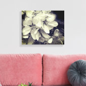 Apple Blossom Black en White Canvas Afdruk (Insitu (Woonkamer))