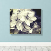Apple Blossom Black en White Canvas Afdruk (Insitu (Houten vloer))