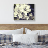 Apple Blossom Black en White Canvas Afdruk (Insitu (Slaapkamer))