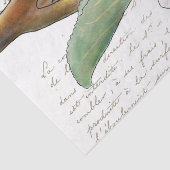 Apple Blossom Branch Bee French Script Decoupage Tissuepapier (Detail)