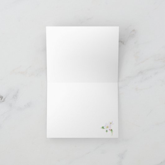 Apple Blossom Bruid Customizable Bruiloft Feestje  Bedankkaart (Binnen)