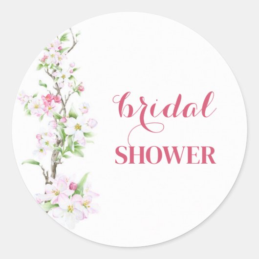 Apple Blossom Bruidsmeubel Matching Ronde Sticker (Voorkant)