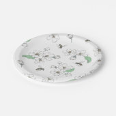 Apple Blossom Bumble Bee White Party Papieren Bordje (Gekanteld)