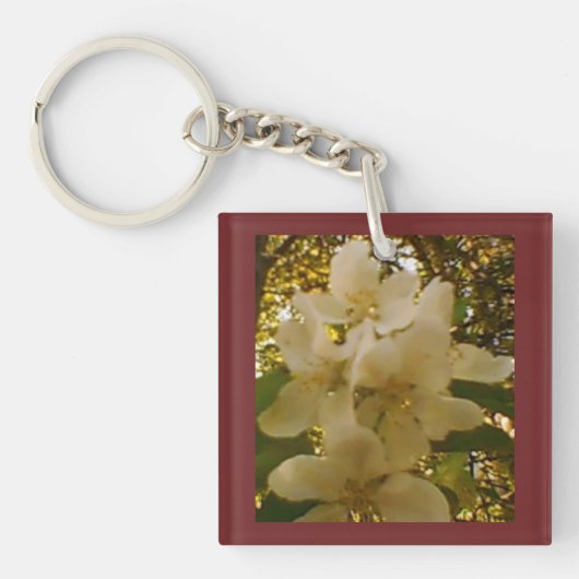 Apple Blossom Burgundy Sleutelhanger (Voorkant)
