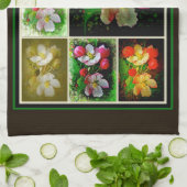 Apple Blossom Collage - Enhanced Digital Photo Theedoek (Gevouwen)