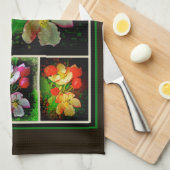 Apple Blossom Collage - Enhanced Digital Photo Theedoek (Quarter Fold)