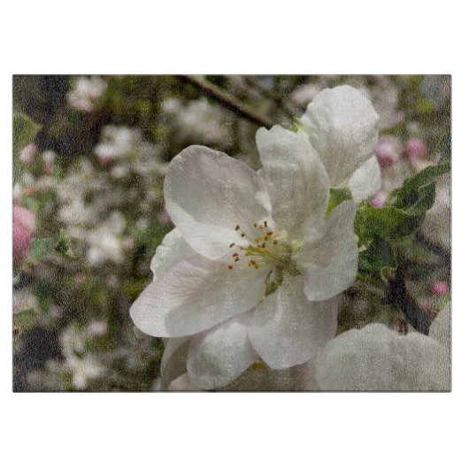 Apple Blossom Decorative Glass Chopping Board Snijplank (Voorkant)